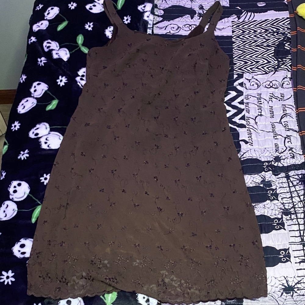 Express Brown Mini Dress VINTAGE - see-through